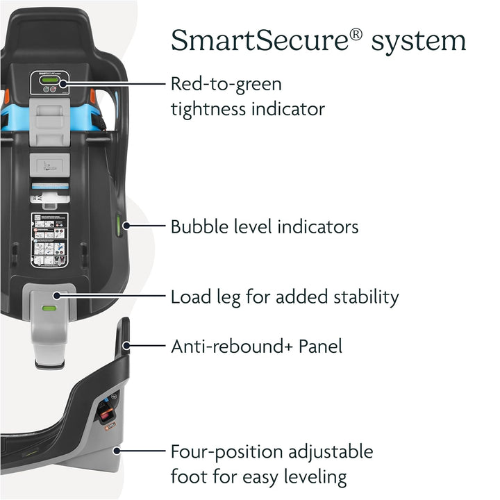 Extra Mesa Max Car Seat Base/Compatible with Mesa Max Infant Car Seats/Smartsecure Installation with Load Leg