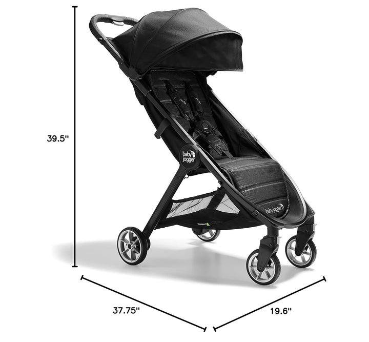 City Tour 2 Ultra-Compact Carry-On Approved Travel Stroller in Pitch Black Lightweight Easy Fold Ideal for Traveling and Everyday Adventures