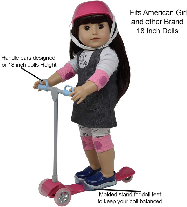 18" Scooter & Helmet Set - Accessories for 18In Dolls, Bike Play Set (Scooter+Helmet)