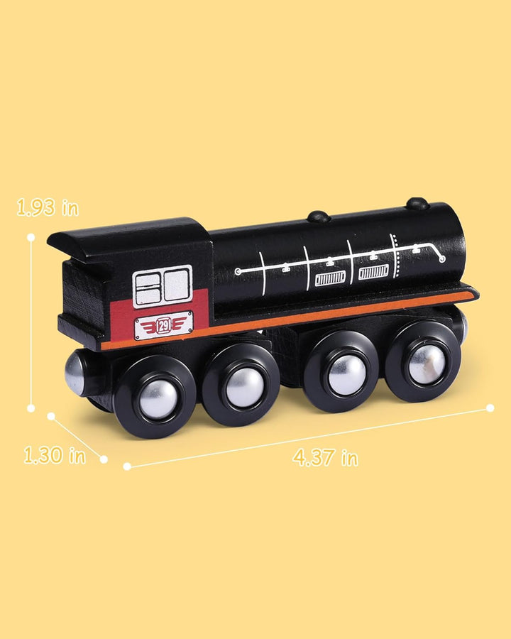 Wooden Train Set Accessories, Magnetic Toy Car Set (10 PCS), Compatible with All Major Brands, Gift for Toddlers, Boys, and Girls Aged 3+