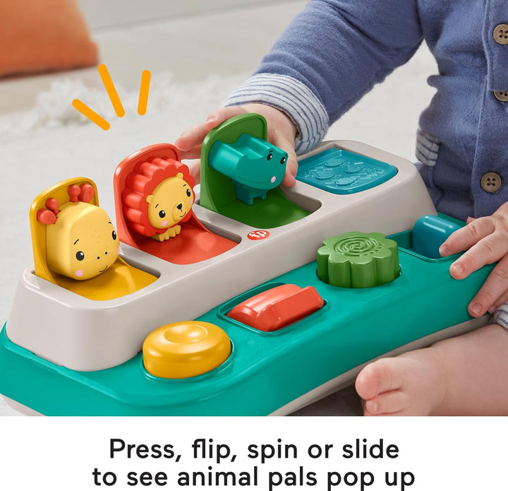 Baby Early Learning Toy with Fine Motor Activities for Cause-And-Effect Play, Busy Buddies Pop-Up