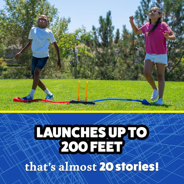 Original Dueling Rocket Launcher for Kids, 8 Rockets - Fun Backyard & Outdoor Kids Toys Gifts for Boys & Girls -Toy Foam Blaster Set Soars 200Ft - Multi-Player Launcher Stand