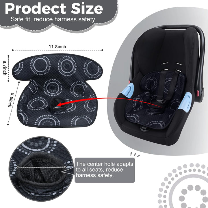 Piddle Pad, Car Seat Potty Training Protector, Baby Waterproof Car Seat Cover with Anti-Slip Backing, Machine Washable Liner for Toddler Carseat, Stroller (Black)