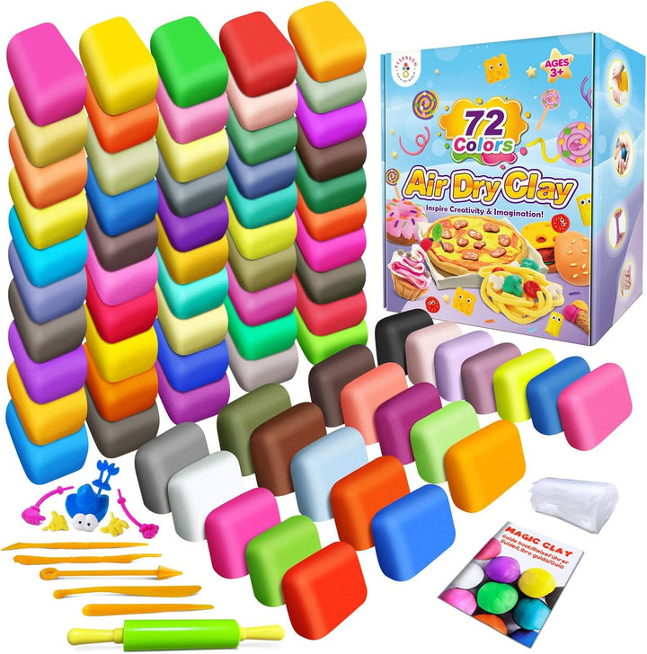 Magic Clay - Air Dry Clay 24 Colors, Modeling Clay for Kids with Tools, Toys Gifts for Age 3 4 5 6 7 8+ Years Old Boys Girls Kids