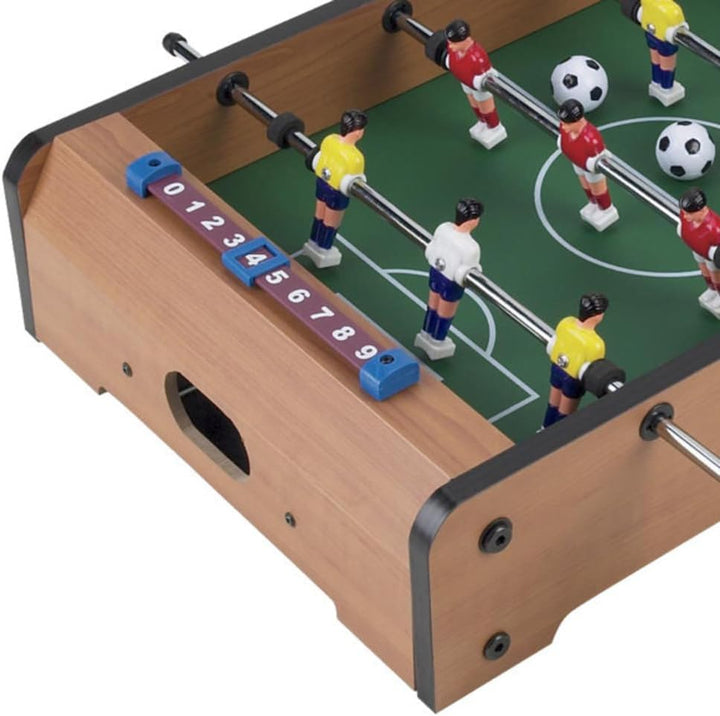 Tabletop Foosball Table- Portable Mini Table Football / Soccer Game Set with Two Balls and Score Keeper for Adults and Kids by , Tan/Green