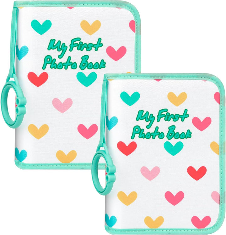 Baby Photo Book Holds 21 4X6 Photos, My First Photo Album for Baby or Toddler, "Love" Baby Photo Book Soft No Hard Edges, Cute Book Gift for Baby Shower Newborns Family Photos (Pink)