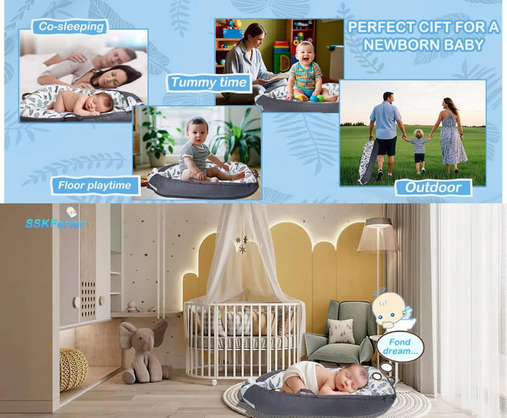 Baby Lounger Cover for Newborn 0-24 Months Soft Baby Nest Cover Co Sleeping Organic Breathable Snuggle Nest Me Lounger Pillow for Infants