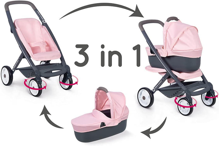 - Bébé Confort - Stroller + Pushchair 3 in 1 - for Babies and Dolls - Quiet and Multidirectional Wheels - Basket Of