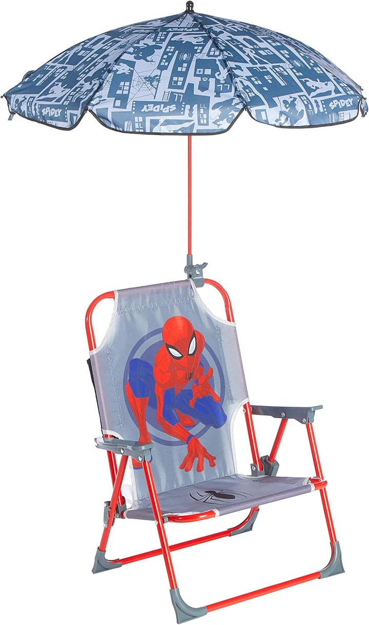 Bluey Kids Outdoor Folding Beach Chair with Umbrella,Portable Camp Chair for Ages 3+, Lightweight & Compact for Beach, Camping, and Backyard