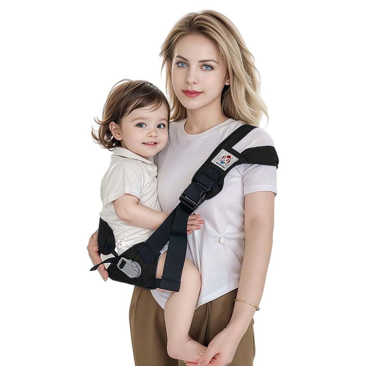 Baby Sling Carrier,Baby Carrier Newborn to Toddler Carrier Essentials Safety Non-Slip Baby Half Wrapped Sling Hip Holderr Carrying 8-35Lbs(Black)