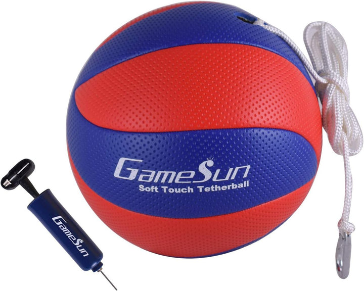 Tetherball and Rope,Full-Size Soft Rubber, Portable Tetherballs with Soft Rope - Great Outdoor Game for Family Fun Play