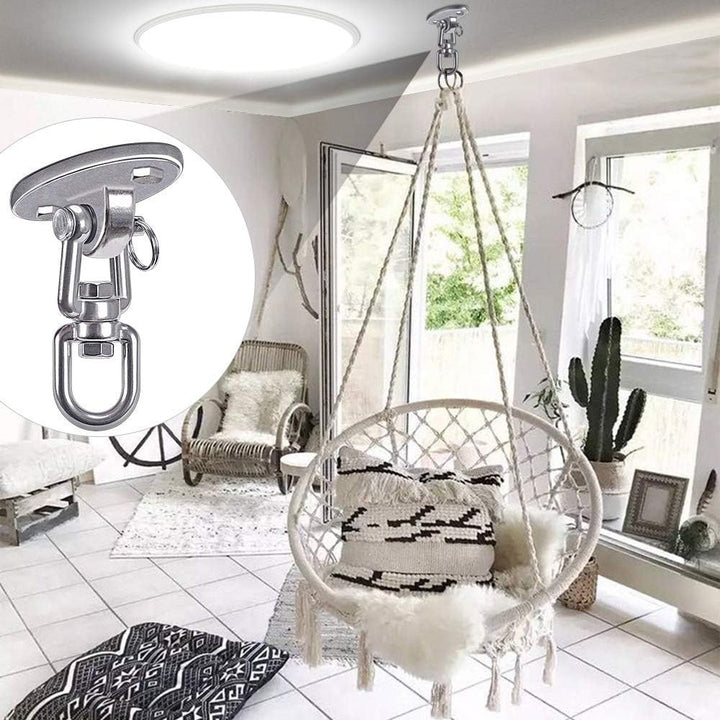 Ceiling Swing Mount Stainless Steel Swing Hangers Free Swivel Swing Hooks for Yoga Swing Indoor Outdoor Swing Set Porch Swing Chair Punching Heavy Bag 2000 Lbs Capacity Each 2 Pack