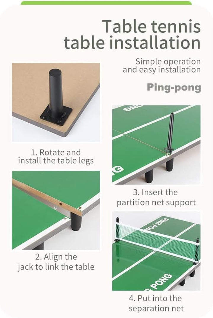 Mini Table Tennis Board Portable Desktop Ping Pong Table for Outdoor Outing or Indoor Large Size