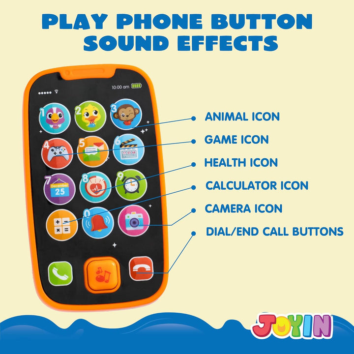 Baby Learning Phone and Remote Toy for Toddler, Fun Smartphone Toys with Music for Infants, Boys or Girls, Holiday Stocking Stuffers, Kids Birthday Gift, Easter Basket Stuffers