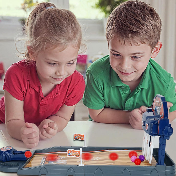 Mini Bowling Set with Pins & Balls - Portable Tabletop Shooting Alley for Kids & Adults, Indoor/Outdoor Family Game Night, Durable Plastic Construction