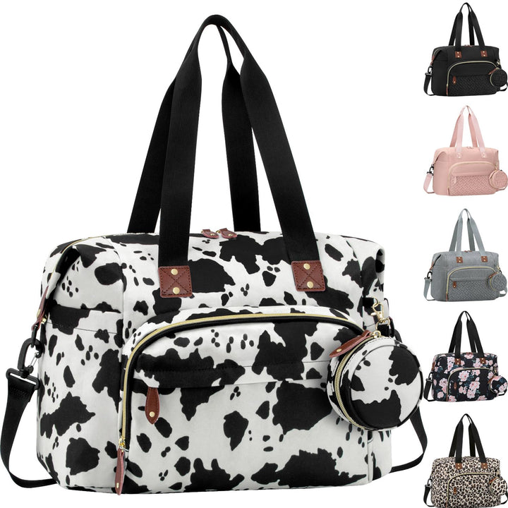 Diaper Bag Tote, Baby Bag Travel Diaper Tote Bag with Pacifier Case, Cute Maternity Hospital Baby Stylish Diaper Tote for Mom Dad Medium Size, Black