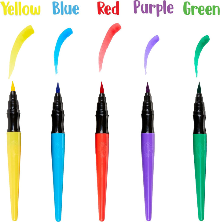 Washable No Drip Paint Brush Pens, Paint Set for Kids, 5 Ct