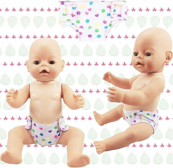 4 Pack Baby Diapers Doll Underwear for 14-18 Inch Baby Dolls, Suitable for Infant Dolls Baby Girls