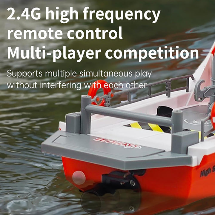 RC Jet Boat 4CH Lake Swimming Pool RTR Remote Control Boat Port Tugboat 8Km/H 2.4Ghz/Orange (Dual Battery)