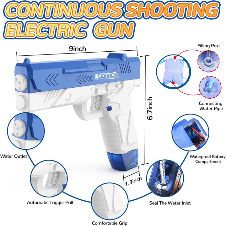 Electric Water Gun for Adults & Kids, Water Gun with 1000CC Backpack& 33FT Range Squirt Guns Water Pistol Automatic Power Water Toy - Pool Beach Outdoor Summer Toys Gift for Boys Girls（2Pcs）