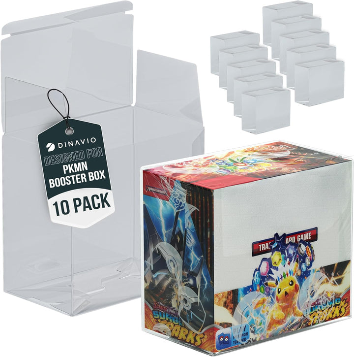 Plastic PKMN Booster Box Protector 5 Pack - Booster Box Case Display Protectors - Compatible with English Modern PKMN Booster Boxes - 0.5Mm Thick (Pack of 5)