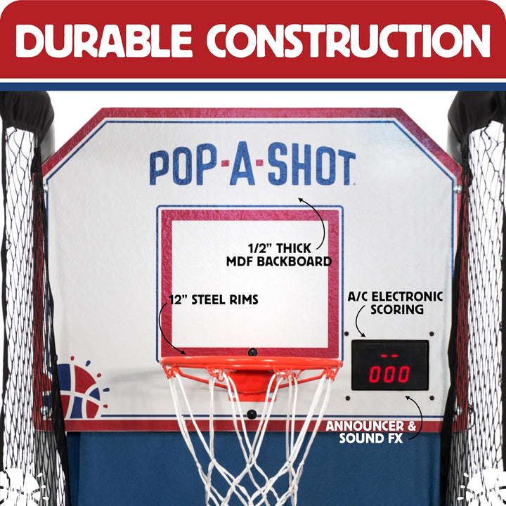 - Home Single Shot | Arcade Basketball Fun at Home | Infrared Sensor Scoring | 6 Game Modes | 4 Balls | Foldable Storage | for All Players