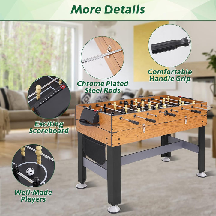 54" 4-In-1 Multi Game Table, Combination Game Table Set, Combo Games Table for Home, Game Room W/Soccer, Billiards Tabletop, Table Tennis, Hockey Tabletop