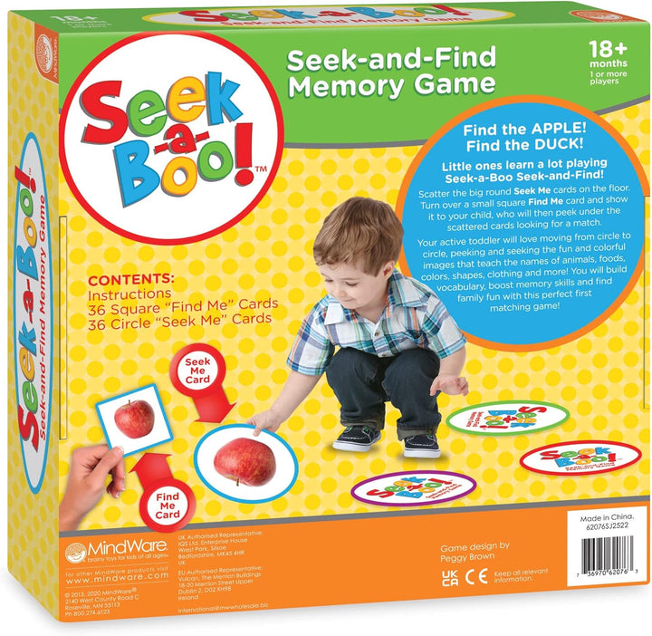 Seek-A-Boo Seek and Find Memory Game and Toddler Flash Cards Matching Game
