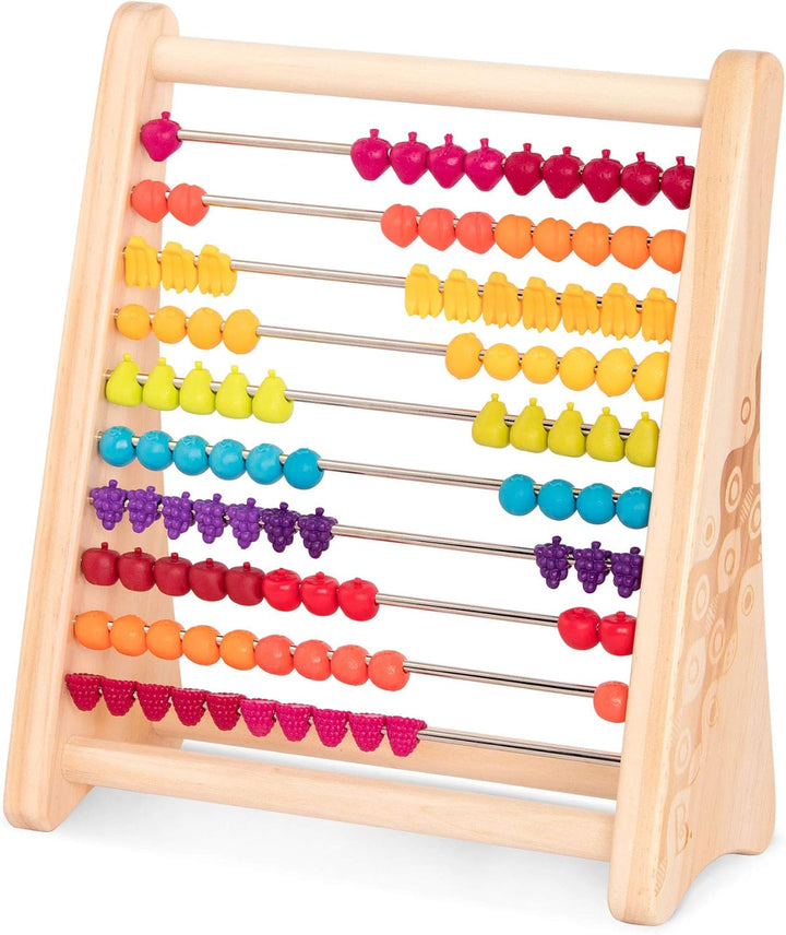 – Fruity! Wooden Abacus for Kids Classic Math Learning Toy with 100 Beads Educational for Addition, Subtraction Numbers & Counting 18+ Months