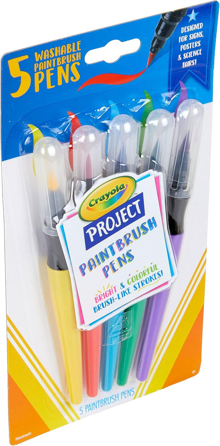 Washable No Drip Paint Brush Pens, Paint Set for Kids, 5 Ct