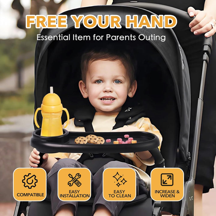 Snack Tray Compatible with Nuna,Snack Tray for Stroller Compatible with Nuna,3 in 1 Snack Tray Attachment Compatible with Nuna with Phone Holder and Cup Holder