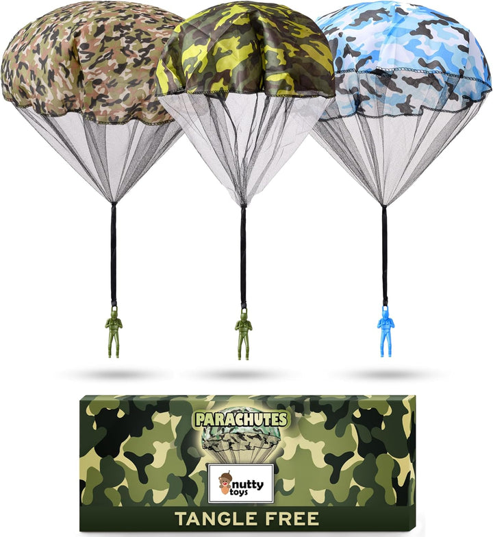 Parachute Toys for Kids - Tangle Free Outdoor Flying Parachute Men, Top Indoor & Outside, 3 4 5 6 7 8 9 10 11 12 Year Old, Best Christmas Stocking Stuffers Idea 2025 Unique Boy & Girl Gifts