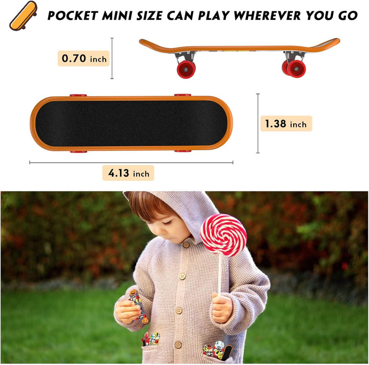 Fingerboard Mini Finger Skateboards Toys 12PCS Professional Finger Boards Set Creative Fingertips Movement, Mini Skateboard Starter Kit Finger Sports Party Favors Novelty Toy Gift for Kids
