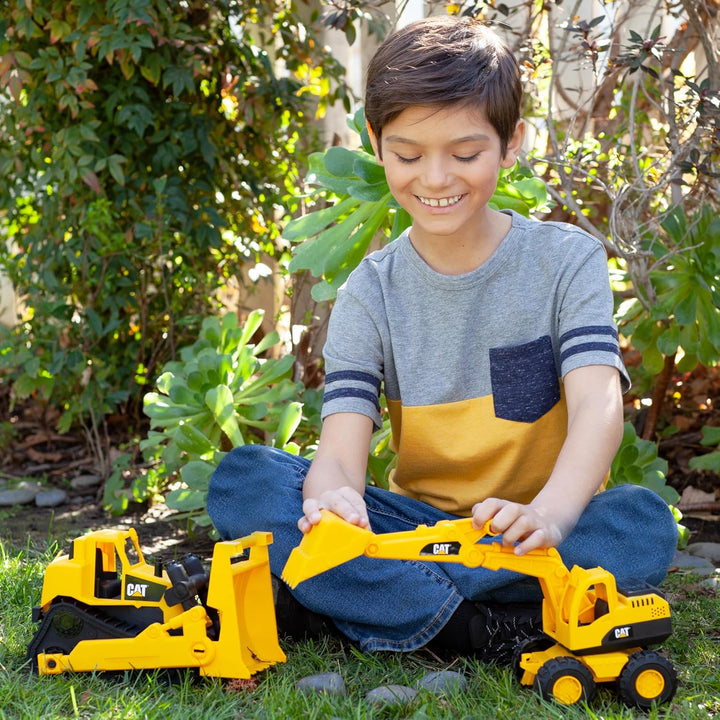Construction Fleet 10” Excavator Toy – Heavy‑Duty Plastic, Working Boom & Bucket, Free‑Rolling Wheels, Indoor/Outdoor Sandbox Vehicle for Toddlers & Kids Ages 2 +