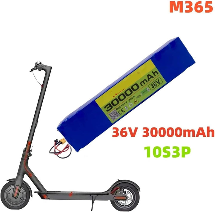 36V 30000Mah Scooter Battery Pack, Compatible for Xiaomi M365 Mijia M365 Battery Pack Electric Scooter Lithium Ion Battery Pack BMS Board(30Ah XT60-DC)