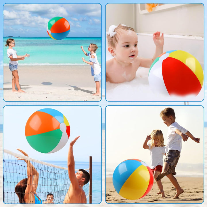 2 Pack Beach Balls, 20 Inch Beach Balls for Kids, Rainbow Color Pool Toys Pool Balls for Swimming Pool, Beach Toys Inflatable Ball for Summer Parties and Water Games