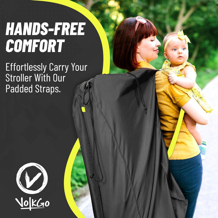 Extra Large Stroller Bag for Airplane with Padded Backpack Shoulder Straps, Double Stroller Cover for Air Travel, Jogger & Carrier - Fits Large Sizes, Gate Check Bag, Waterproof Travel Cover.