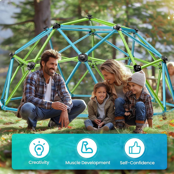 Climbing Dome, 10FT Jungle Gym with Swing for Kids 3 to 10 Outdoor Play Equipment, Supports 800Lbs Toddler Play Set, Anti-Rust & Easy Assembly, Gift for Boys Girls