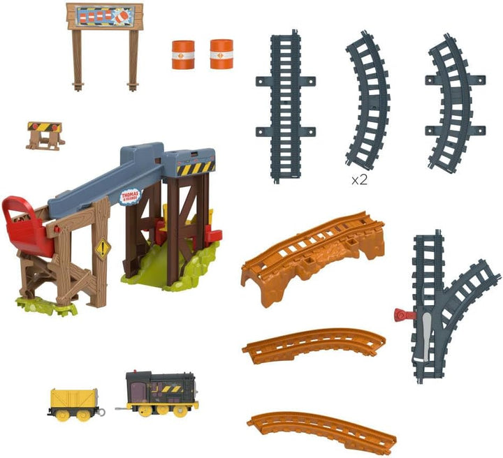 Motorized Toy Train Set Diesel’S Lift & Load Construction with Track & Cargo for Preschool Kids Ages 3+ Years