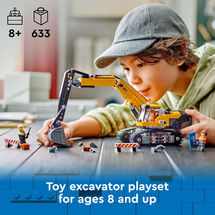 City Construction Excavator Toy - Building Toys for Boys & Girls, Ages 8+ - Functional Kids Construction Truck W/Minifigures - Gifts for Birthdays & Holidays - 60420