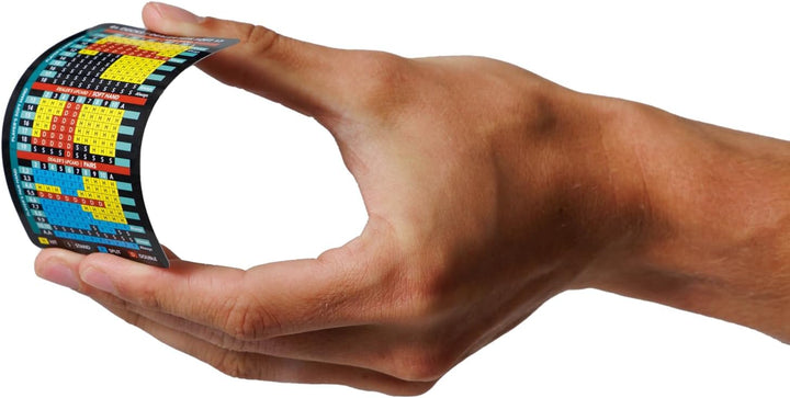 Plastic Blackjack Basic Strategy Card – 3 Pack – Casino Legal – 4+ Decks – Hit Soft 17 – Basic Strategy Blackjack Book – Allowed at Table – Waterproof Durable Plastic