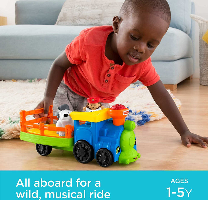 Little People Toddler Toy Train Choo-Choo Zoo with Music Sounds and 3 Figures for Pretend Play Ages 1+ Years