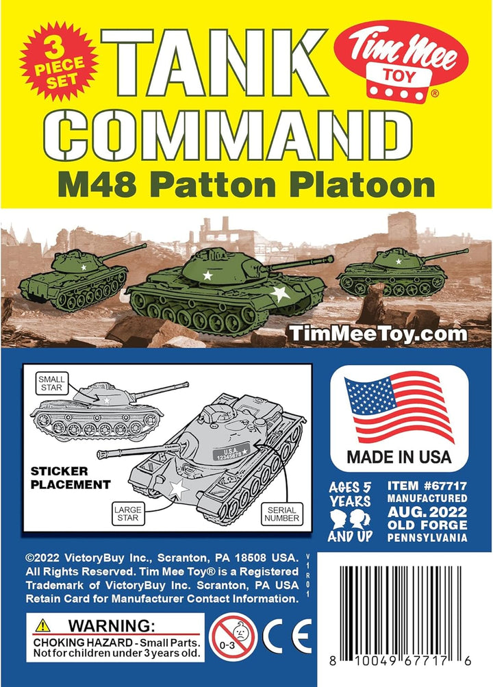 Timmee Toy Tanks for Plastic Army Men - OD Green WW2 3Pc - Made in USA