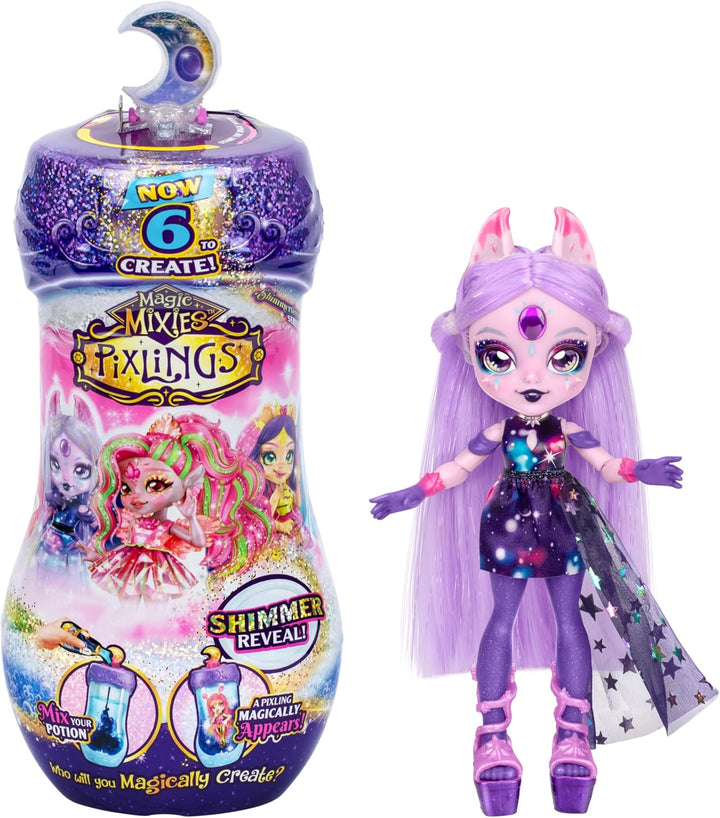 Pixlings Shimmerverse Series, Create & Mix Magic Potion to Magically Reveal Marena the Ice Mermaid, This Beautiful 6.5" Shimmerverse Pixling Fashion Doll Appears inside the Potion Bottle