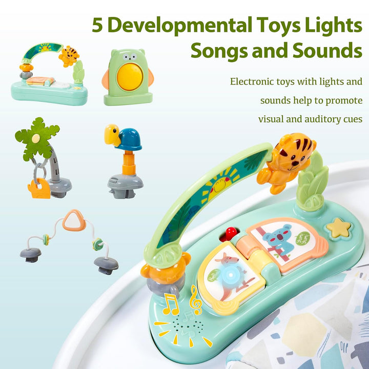 ® 4-In-1 Baby Activity Center | 3 Stage Grow Stationary Standing Toddler Play Table | Tummy Time,Exersaucer, Jumpers & Bouncers | Babies Essential for Baby Ages 6M+