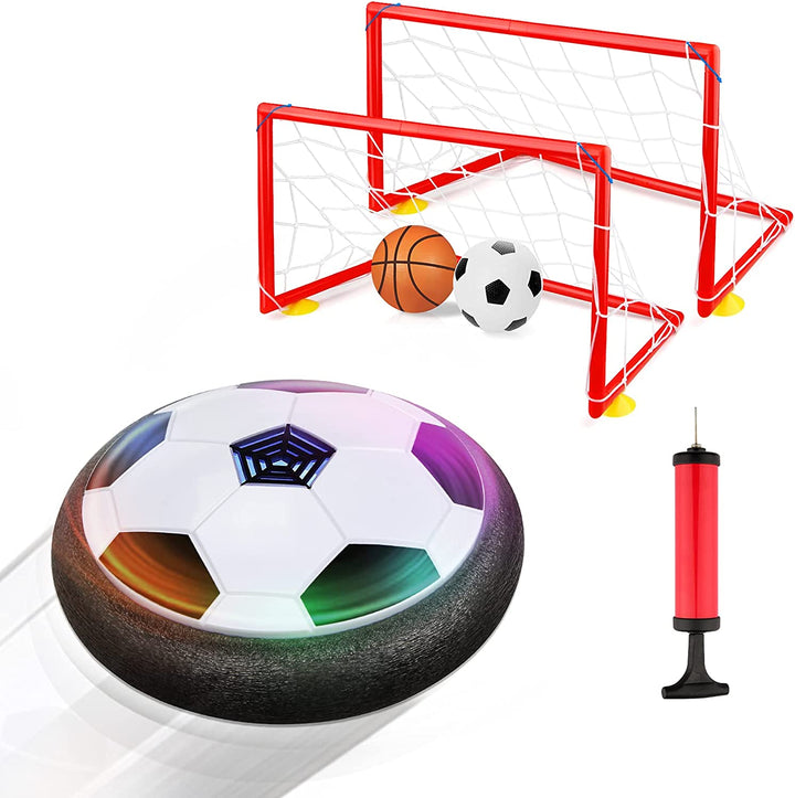 Boy Toys Hover Soccer Ball with 2 Goals, Indoor Soccer Gifts for Boys, LED Soccer Ball with Foam Bumper Inflatable Soccer Toys for 3 4 5 6 7 8 9 10+ Years Old Girls Boys