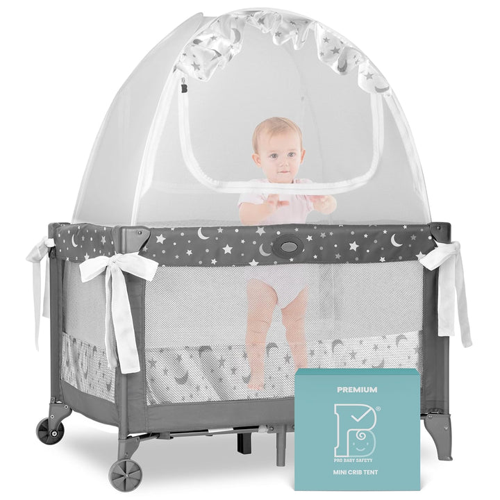 Breathable Mesh Crib Tent to Keep Baby from Climbing Out, Crib Net Canopy with Auto-Lock Zipper and Safety Latch, Crib Net to Keep Baby In, Crib Cover for Safety (Mosquiteros Para Cunas De Bebes)
