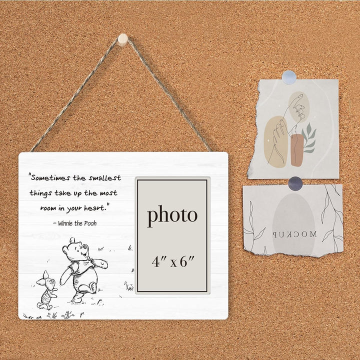 Classic Pooh Bear Nursery Picture Frame, Baby Gifts for Nursery, Baby Shower Gifts for New Parents Photo Frame for 4 X 6 Inch Photo