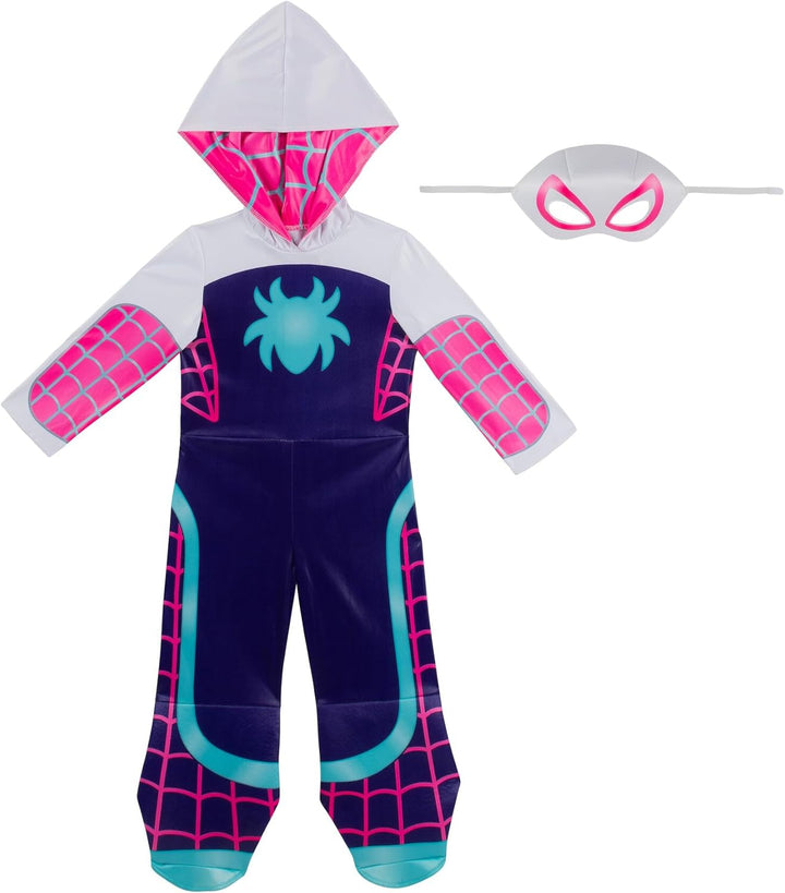 MARVEL Toddler Ghost Spider Costume, Girls Spider-Man and His Amazing Friends Gwen Stacy Kids Costume - Officially Licensed 3T/4T