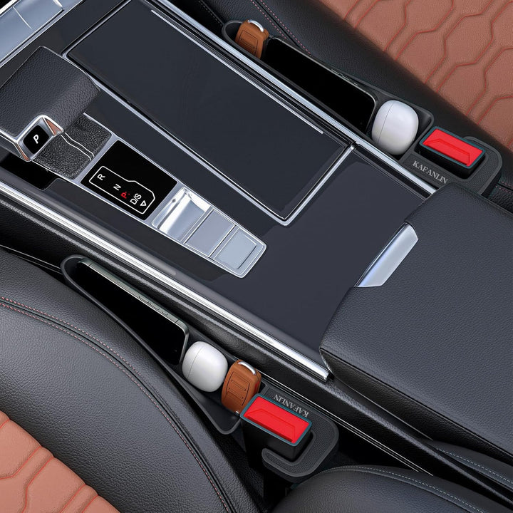 Car Seat Gap Filler Organizer Black Set of 2 Pack in between Car Seat Catcher Accessories between Front Seats Crack Gap Filler Don'T Drop Cell Phone Coin Lipstick Keys Pen Card Small Things